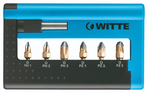 Набор бит c битодержателем WITTE MAXX COMBIT-BOX DIAMOND 7 пр. Набор бит c битодержателем WITTE MAXX COMBIT-BOX DIAMOND 7 пр.