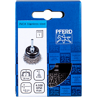 Чашкова щітка PFERD TBU 50/6 INOX Ø50 мм, нержавіючий дріт 0,30 мм, хвостовик 6 мм
