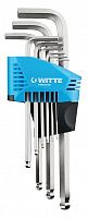 Набор угловых шестигранных ключей WITTE PRO 9 пр. 1.5-10.0 мм c шаром
