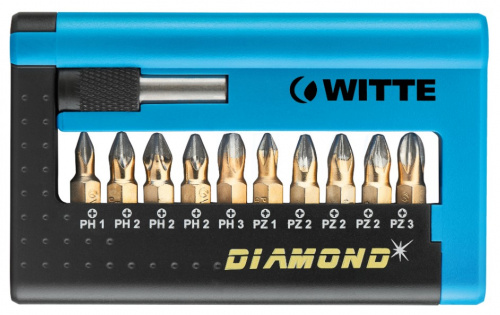 Набор бит c битодержателем WITTE MAXX COMBIT-BOX DIAMOND 11 пр. Набор бит c битодержателем WITTE MAXX COMBIT-BOX DIAMOND 11 пр.