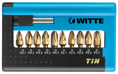 Набор бит c битодержателем WITTE MAXX COMBIT-BOX BITFLEX TIN 11 пр.