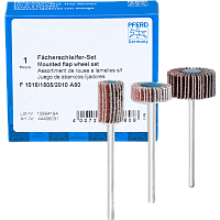 Набір пелюсткових шліфувальних головок PFERD SET F 1015/1505/2010 A80, хвостовик 3 мм