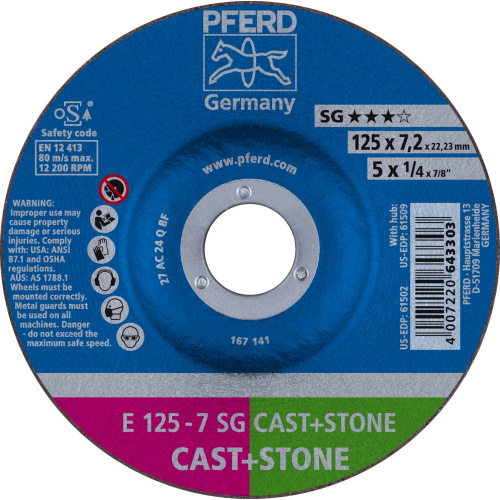 Круг шлифовальный PFERD SG CAST+STONE Круг шлифовальный PFERD SG CAST+STONE
